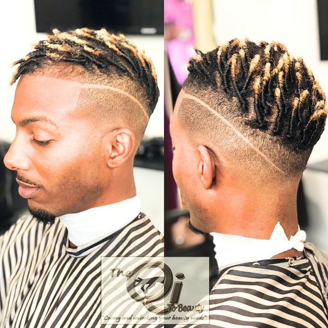starter locs hairstyle on men