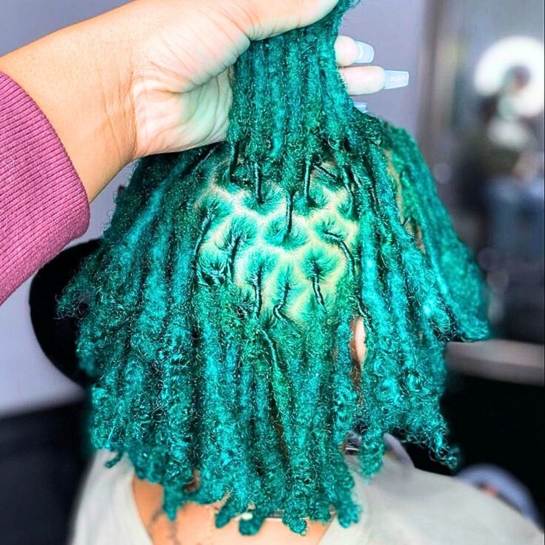 Dyed locs hairstyle on black women