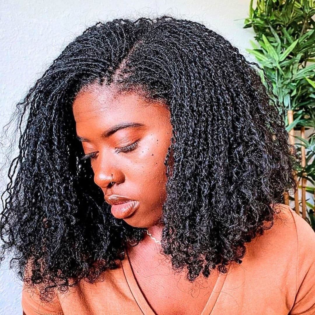 bob micro locs on black women