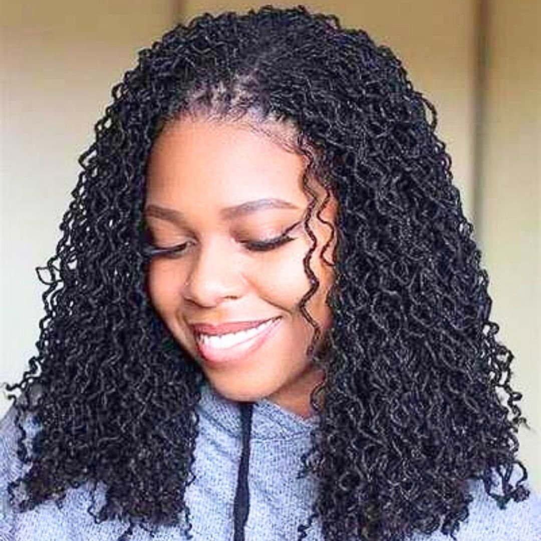 short wavy sisterlocs on black ladies