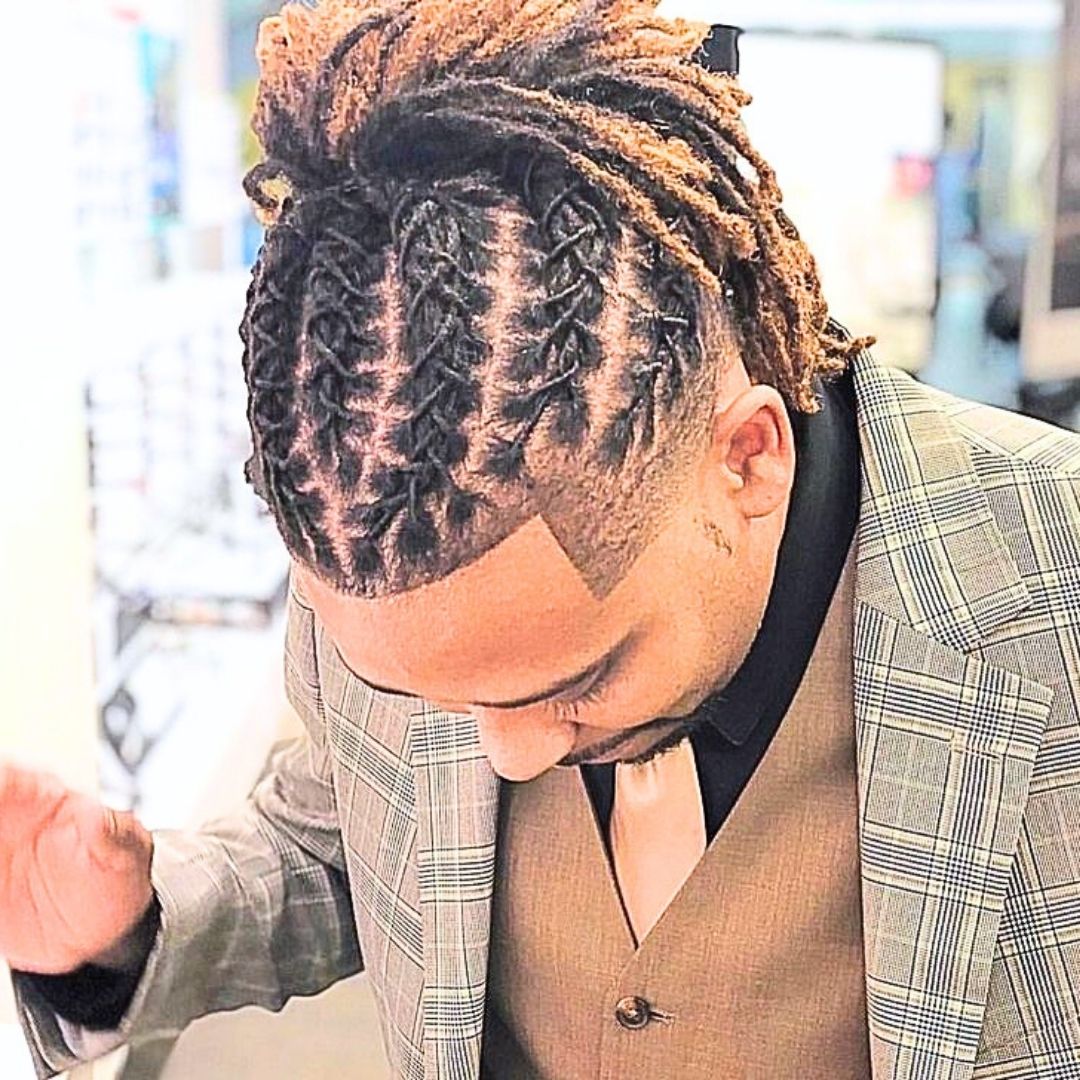 Criss cross locs on Black guys