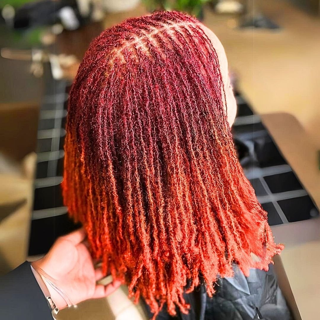 burgundy locs hairstyle on girls