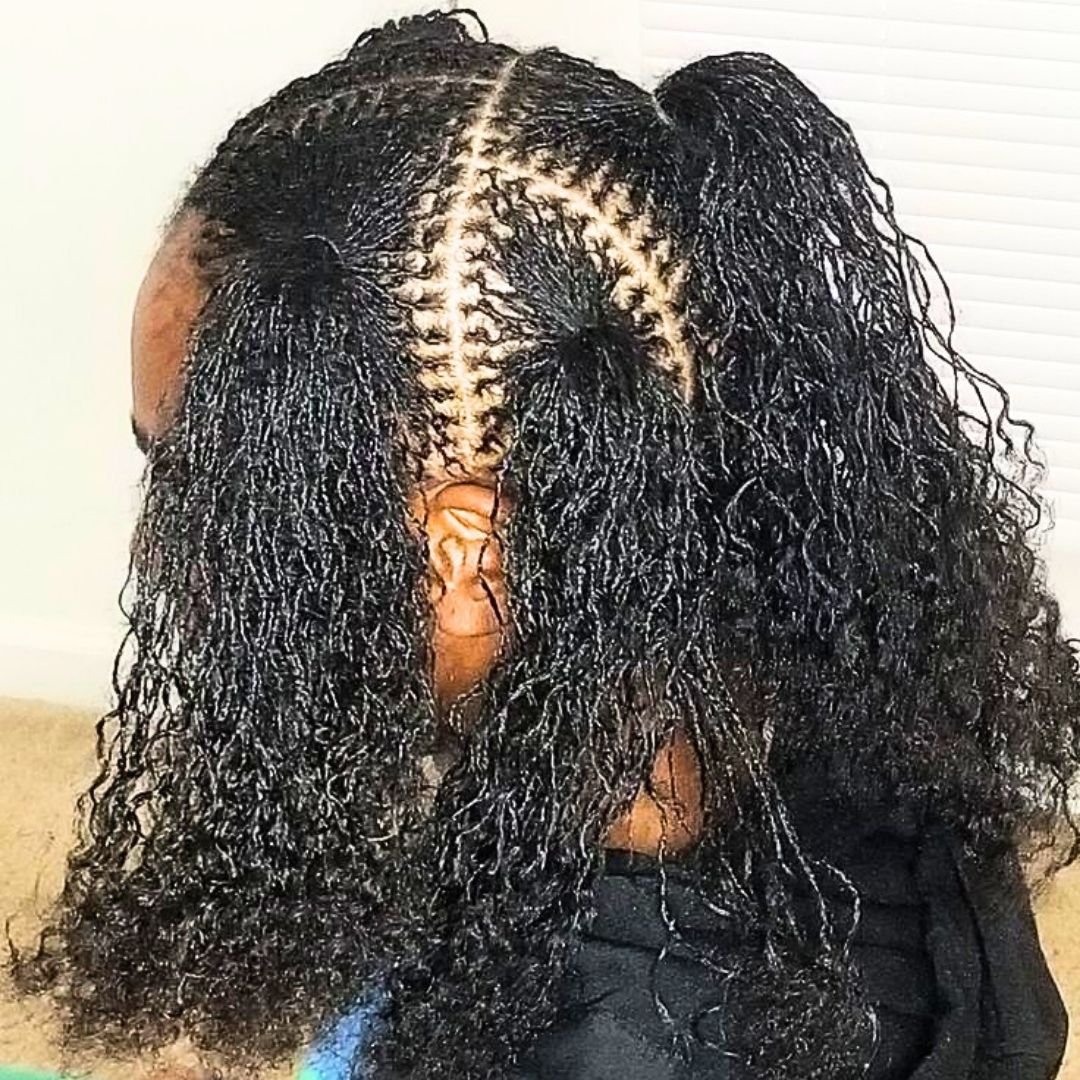 micro locs hairstyle on black women