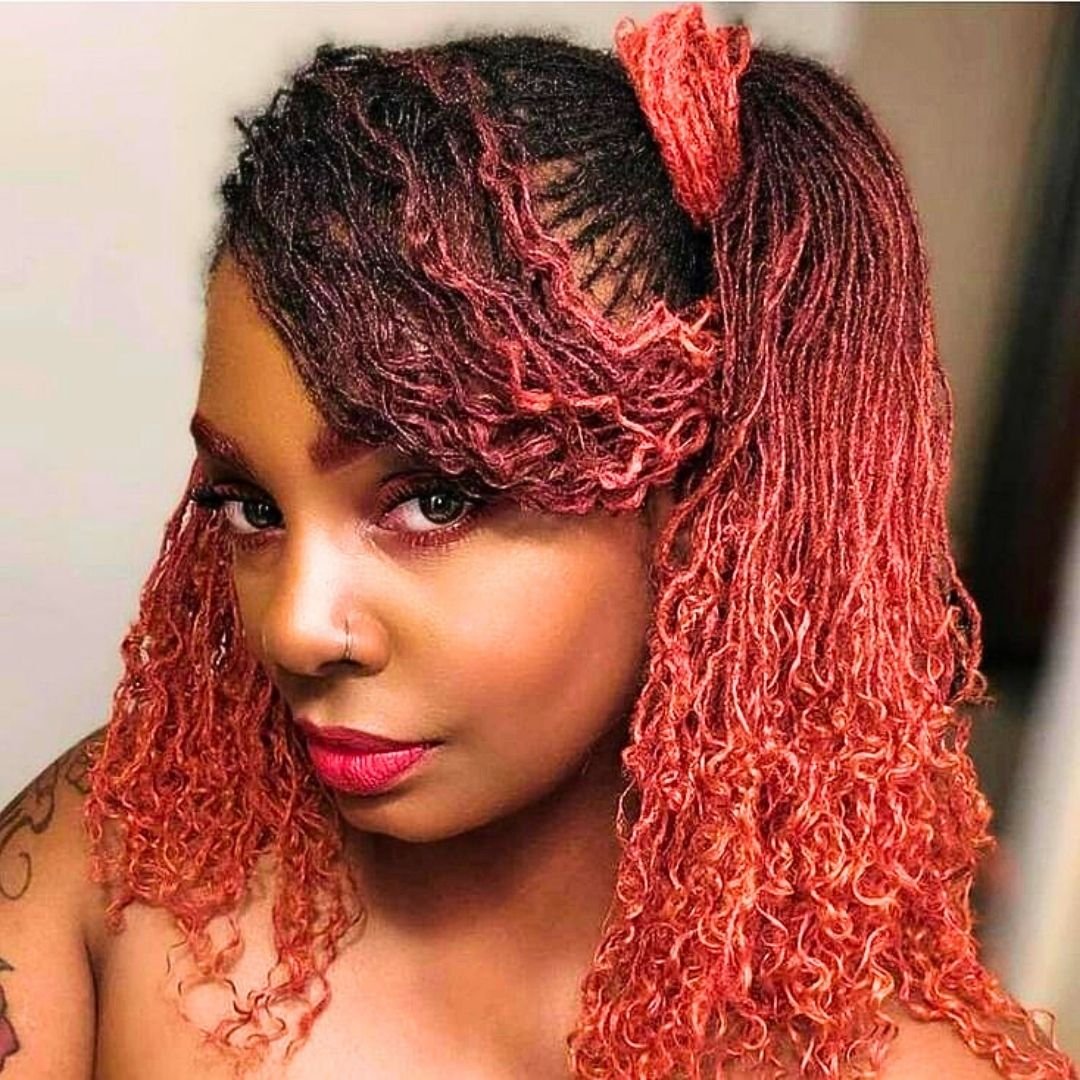 Ombre microlocs hairstyle ideas