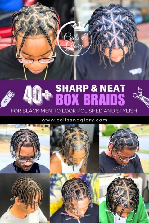 Sharp box braids hairstyle for men
