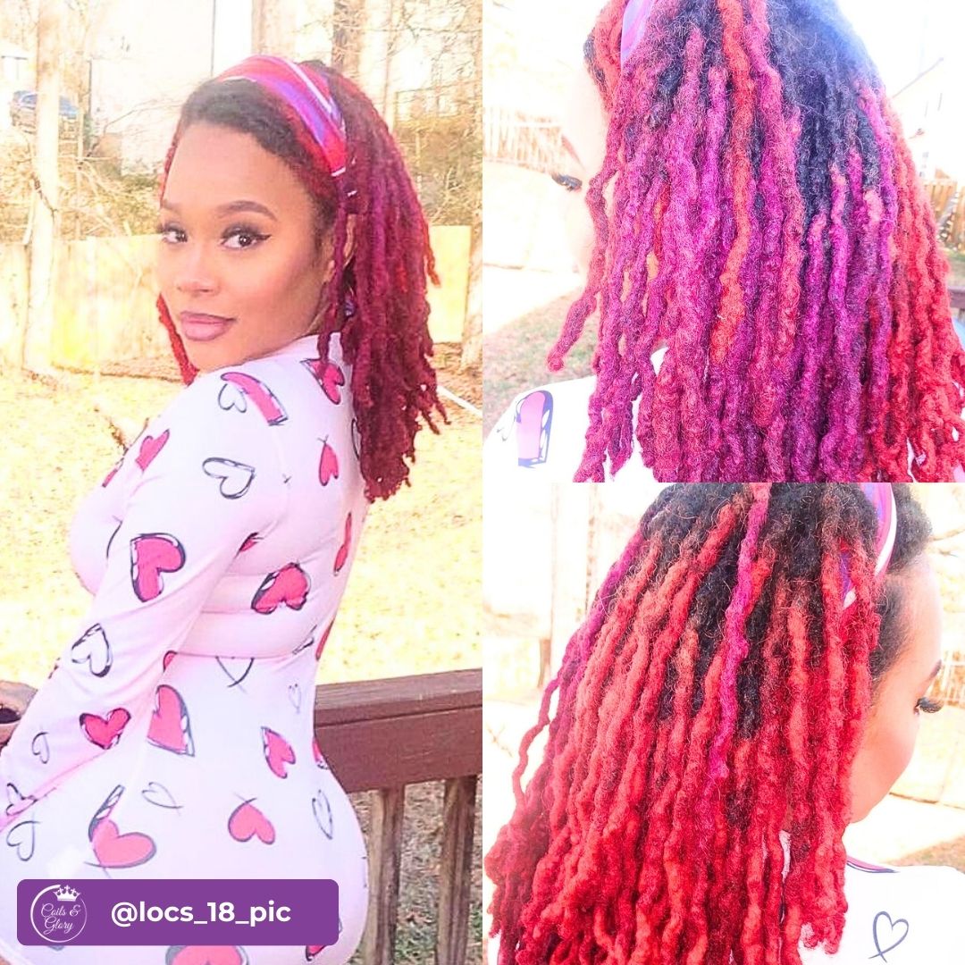 Dyed locs hairstyle on women