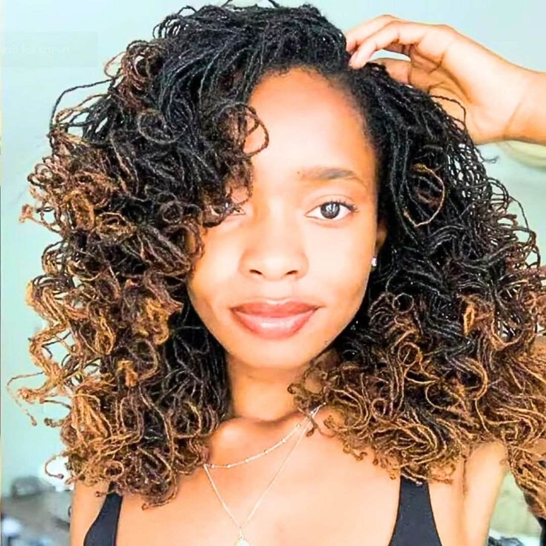 Kinky micro locs hairstyle