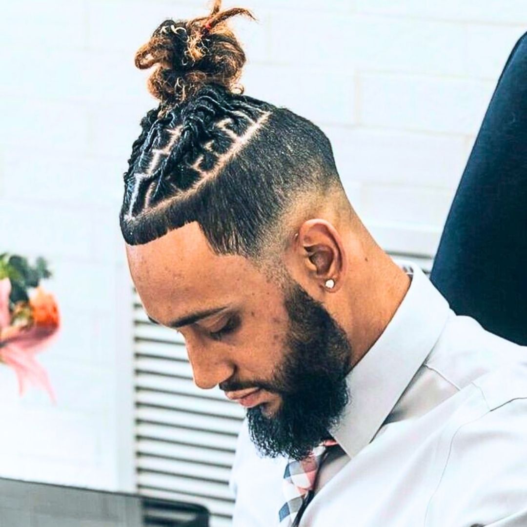 man bun locs 