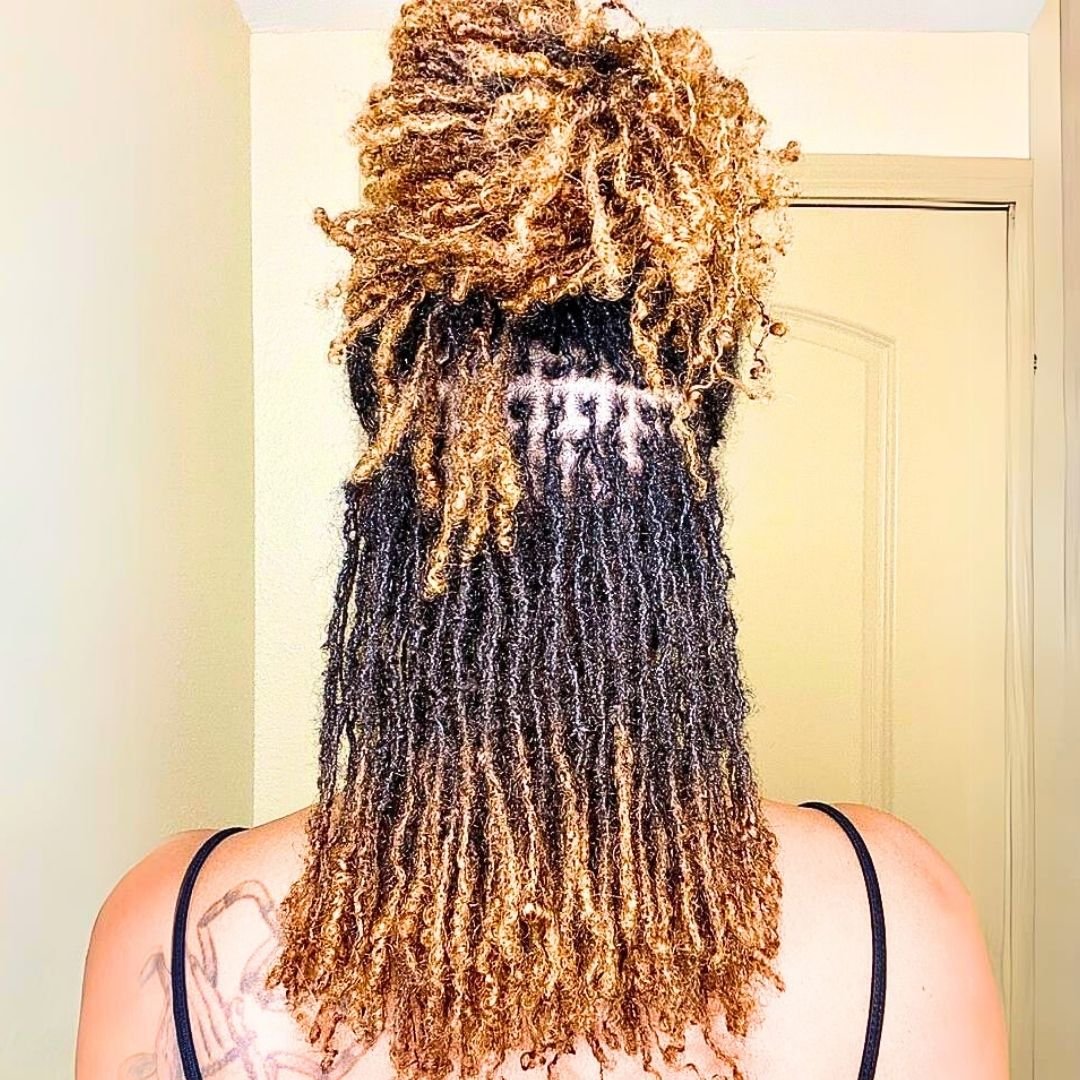 ombre micro locs on black women
