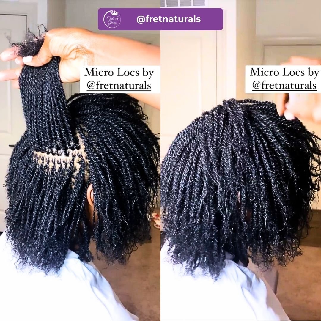 Short micro locs on black women