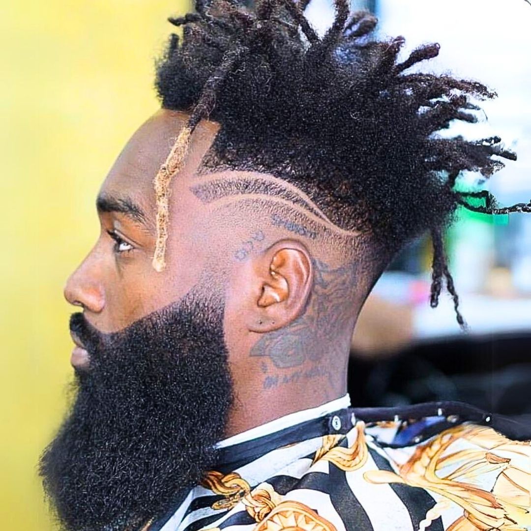 Locs with fade cut design