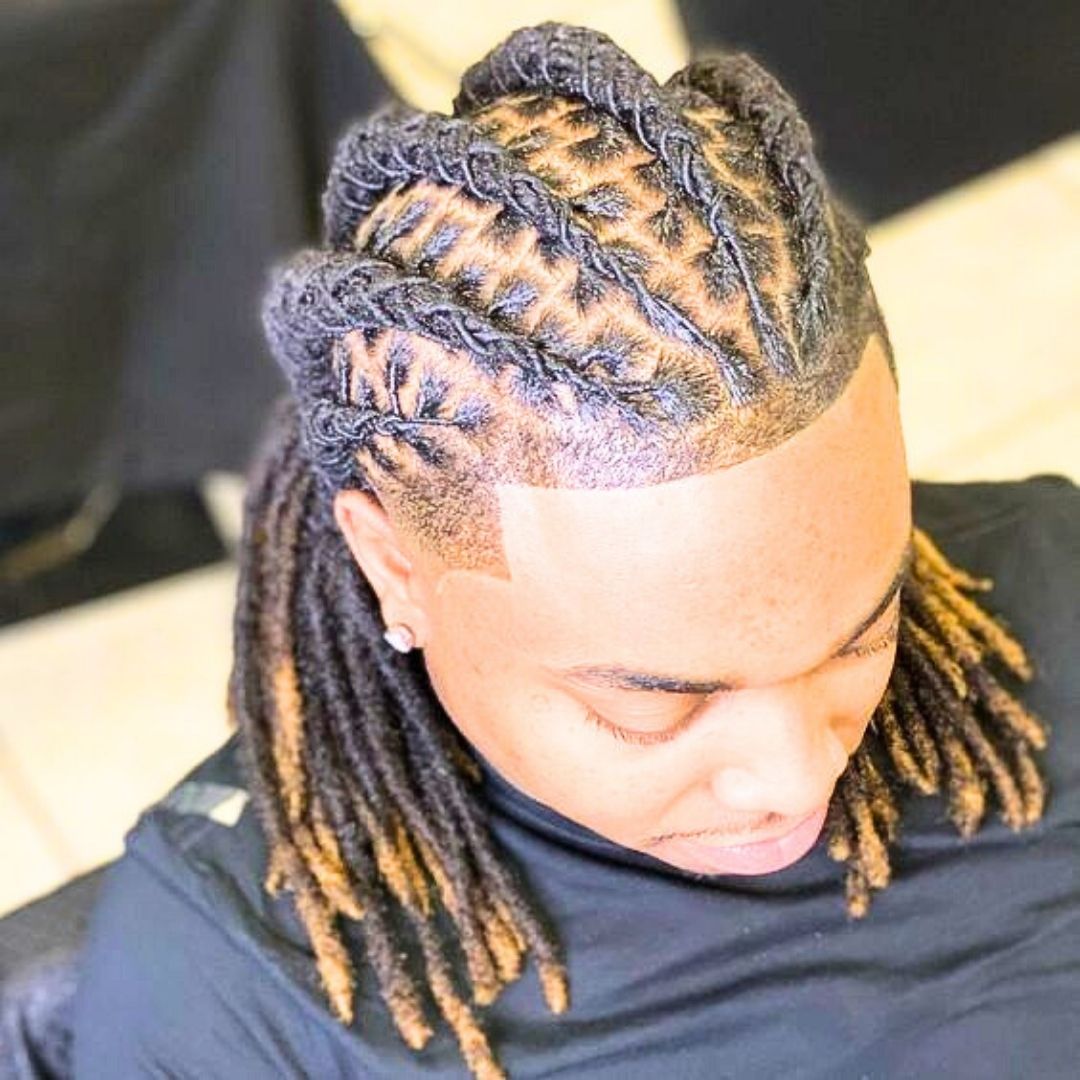 braided locs with edge up