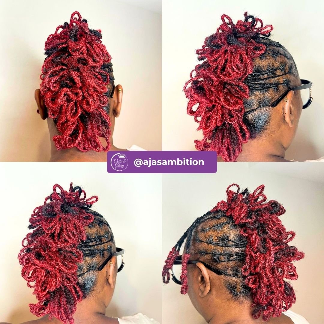 Burgundy petal locs