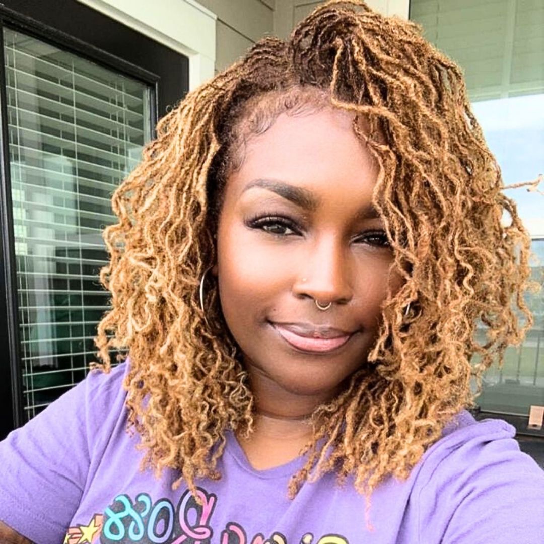 Faux locs on black women