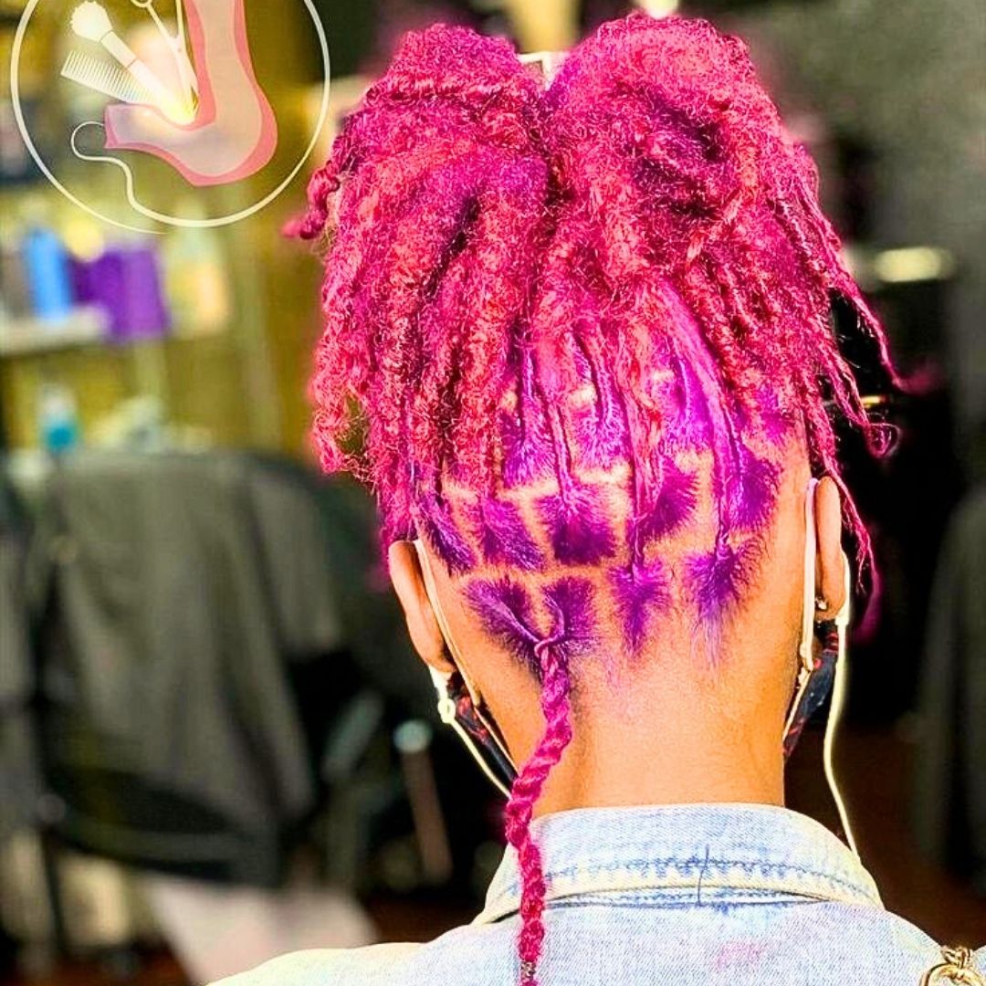 Dyed dreadlocs on black women
