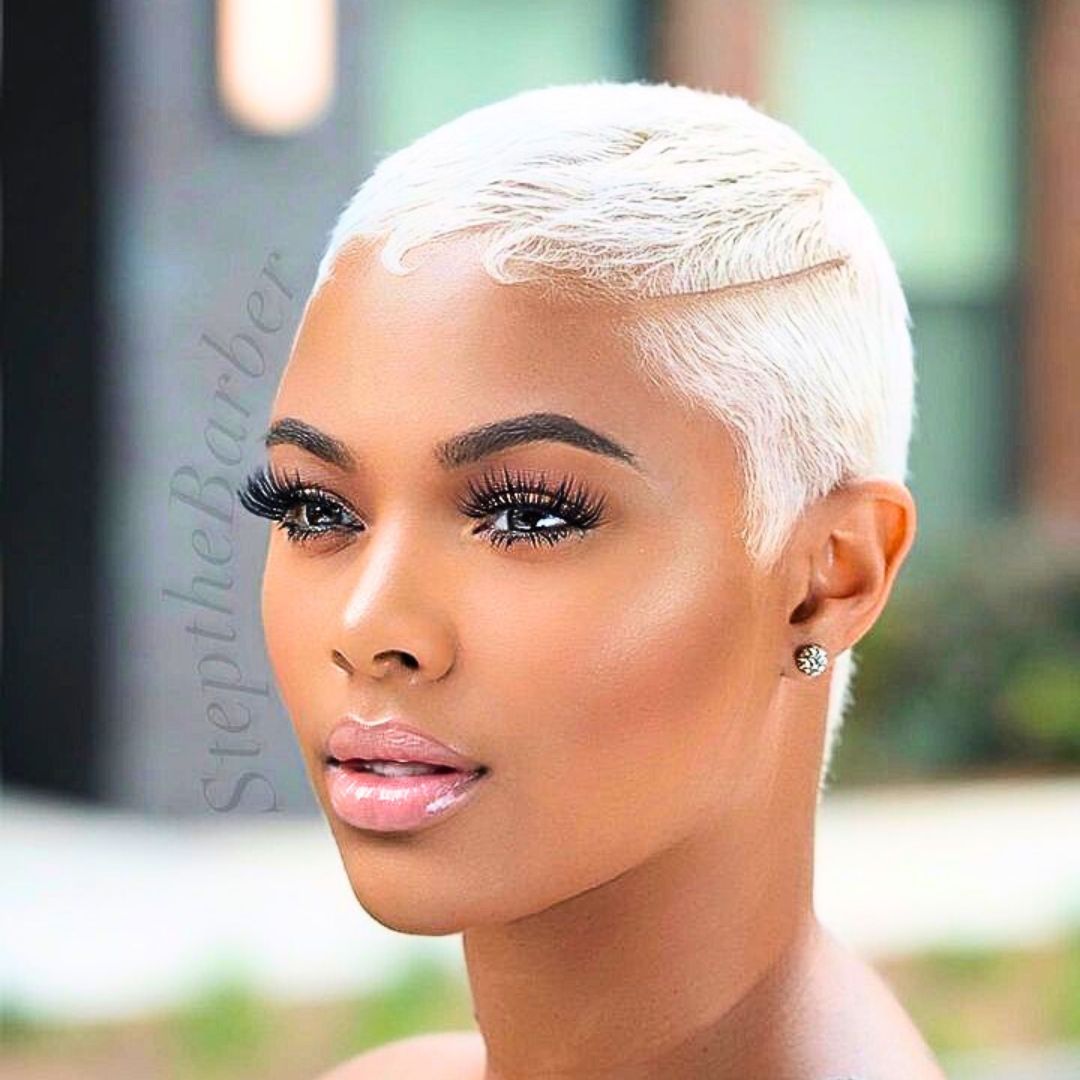 Platinum pixie cut