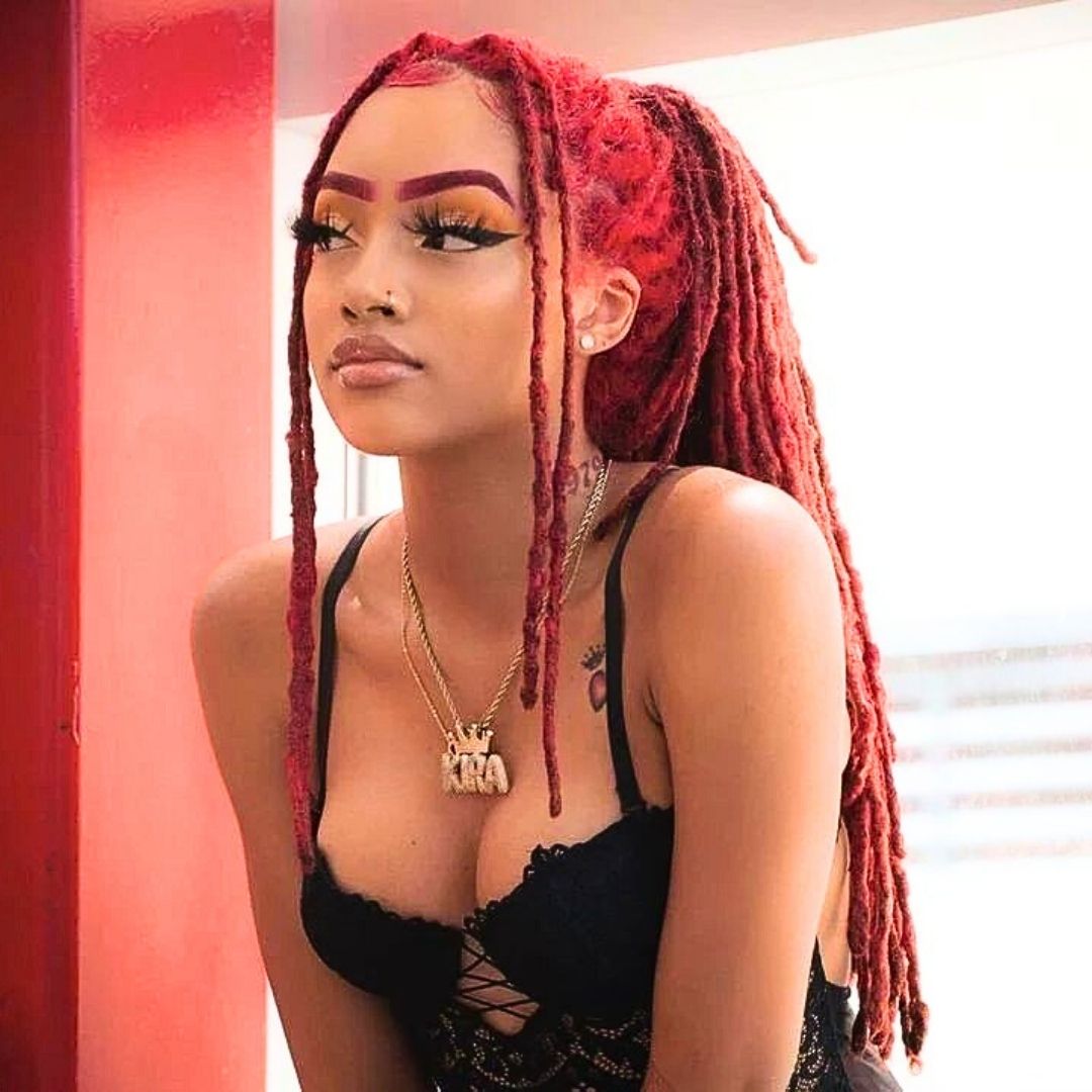 Burgundy dyed locs
