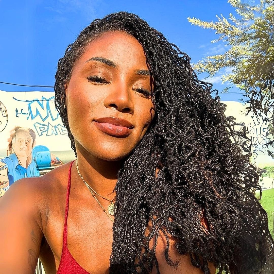 long micro locs hairstyle on women
