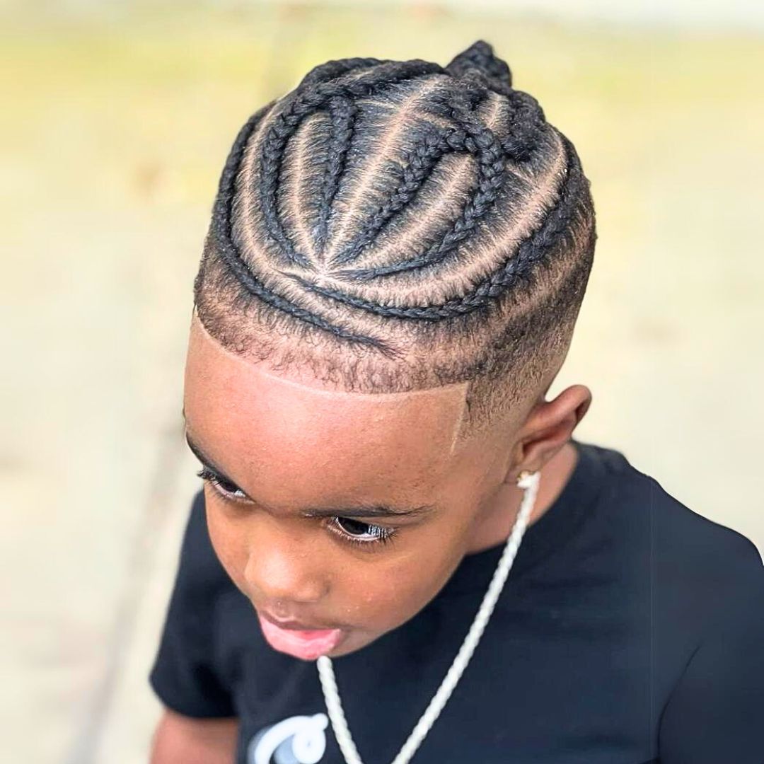 Braids with haircut on boys