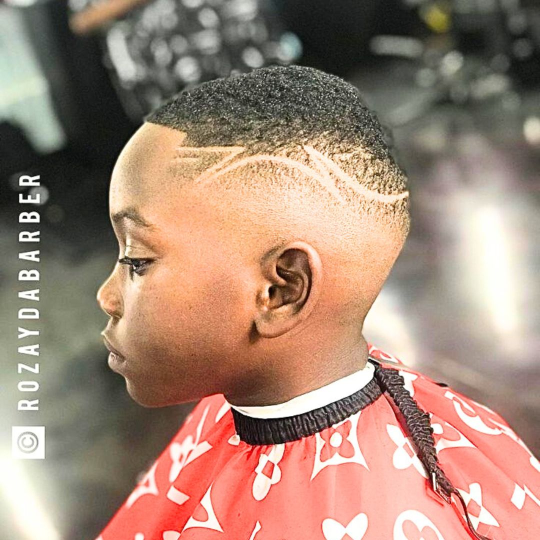 High fade haircut on boys