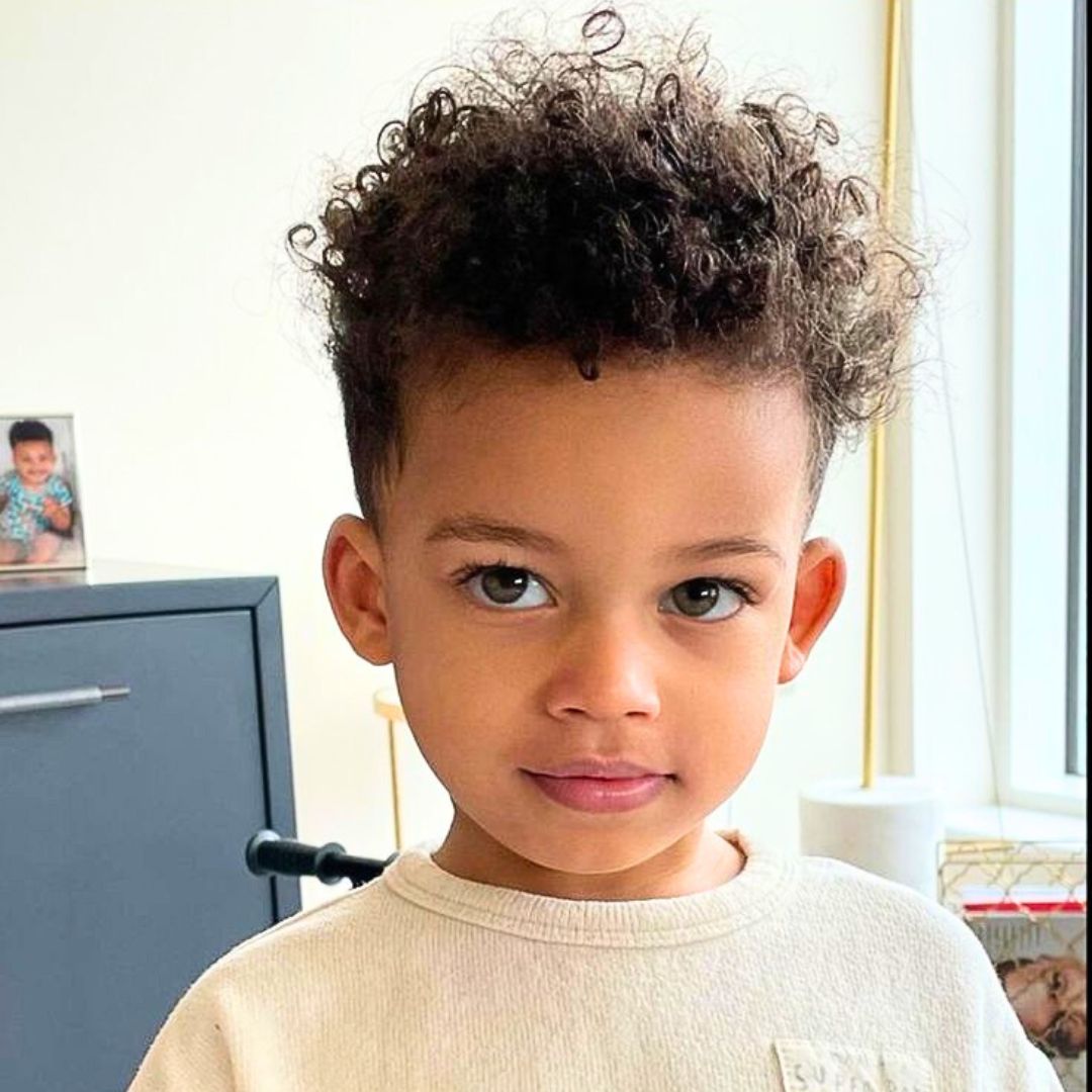 Curly mohawk with undercut on black boys