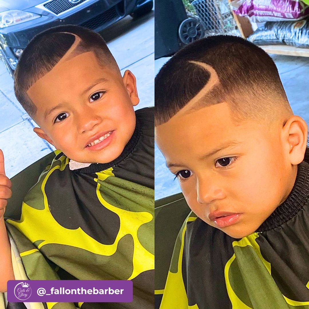 Mid fade haircut on black boys