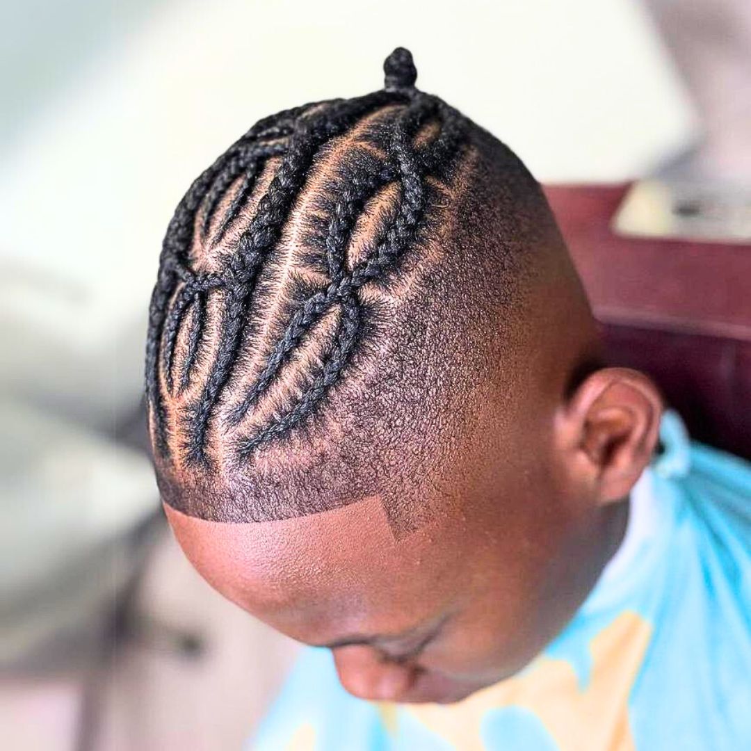 braids with high fade on boys