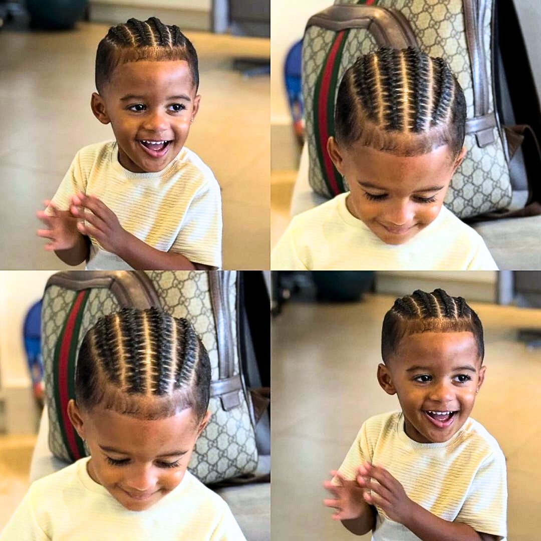 Cornrows with haircut for toddlers
