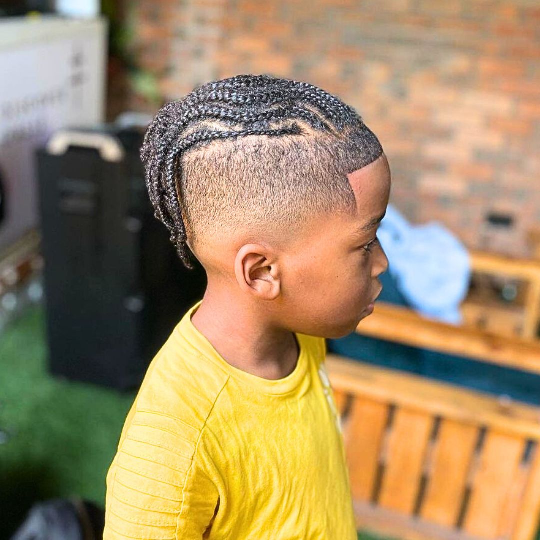 Cornrows with zero fade haircut