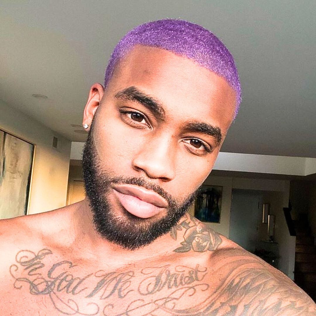 Purple Buzz cut on men