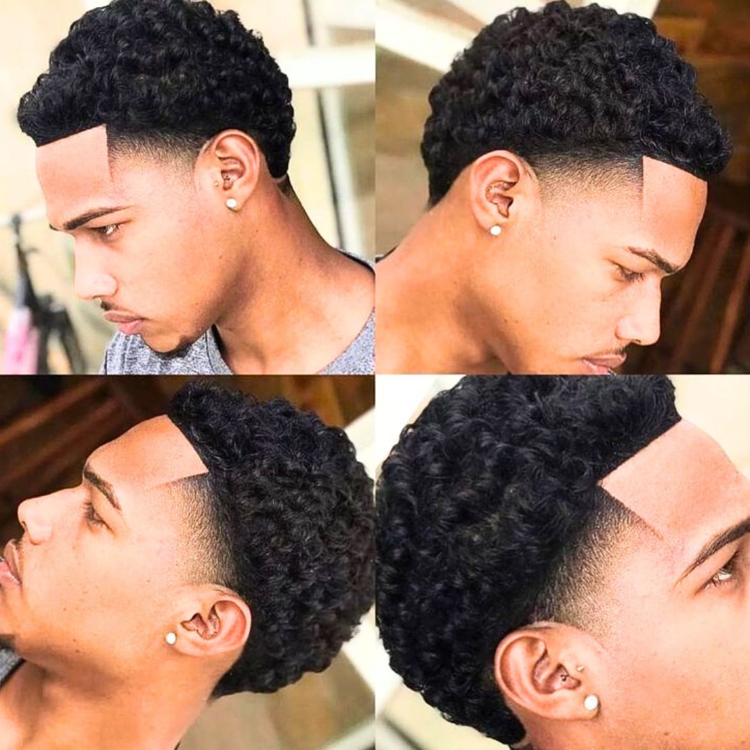 Natural curly hair on men