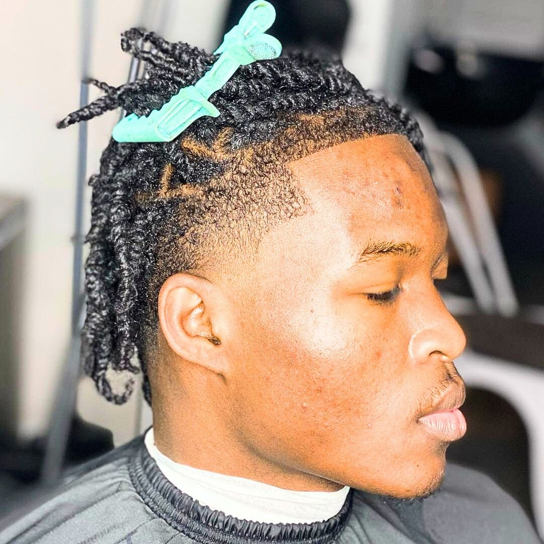 Twists hairstyle on black boys