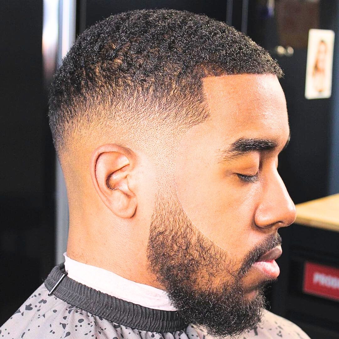 Black hair buzz cut men