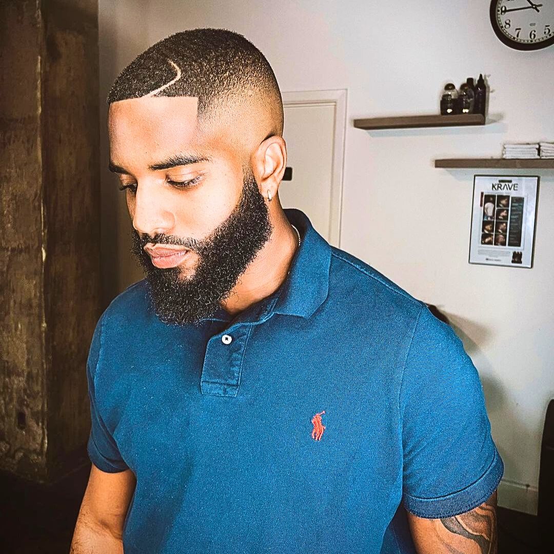 Buzz cut with beard