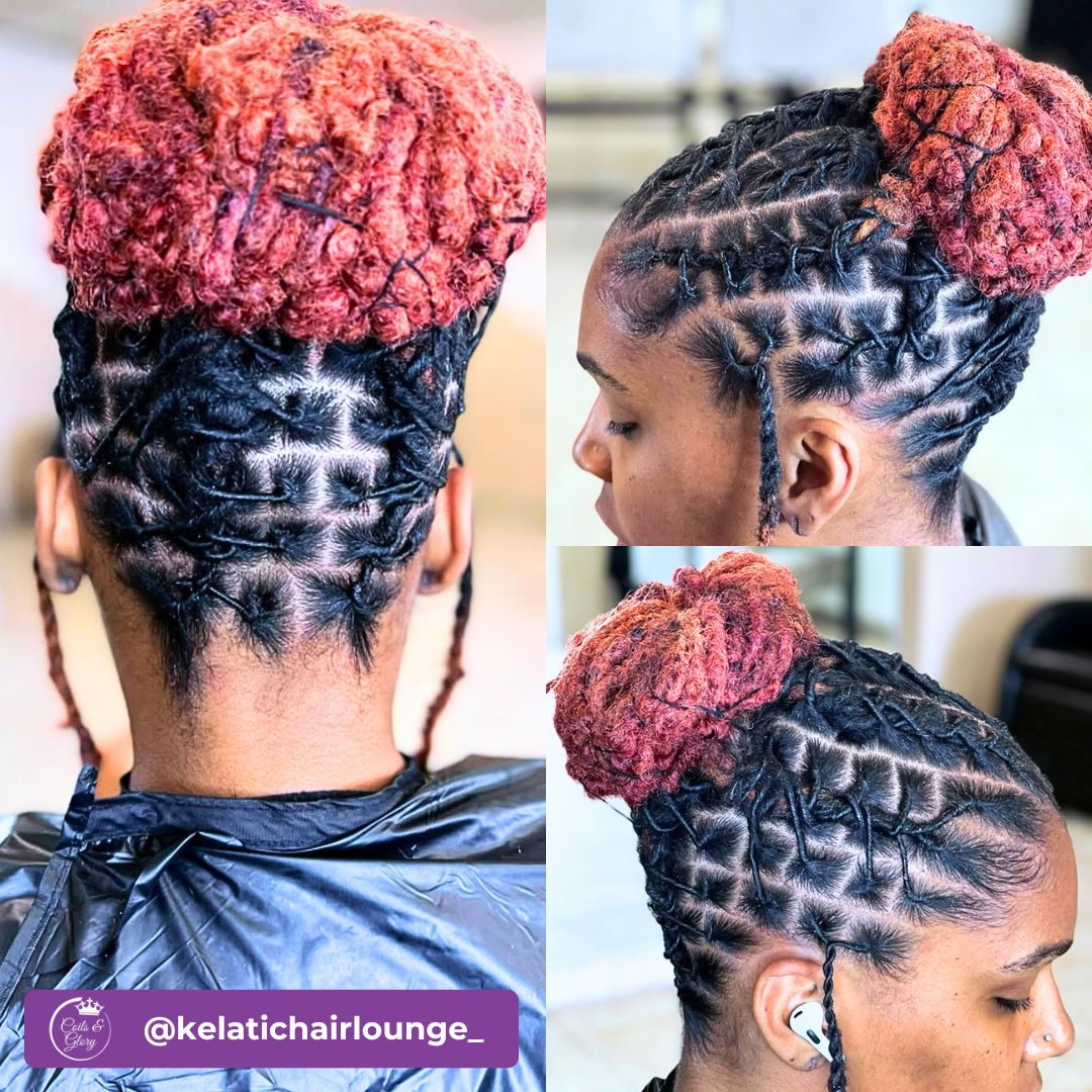 barrel locs with bun on women