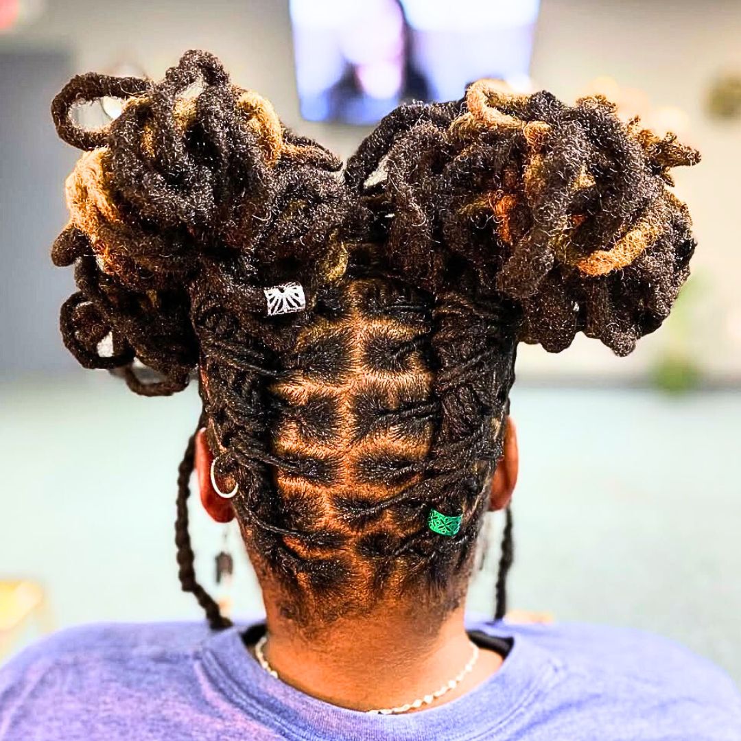 accessorize petal locs hairstyle for women