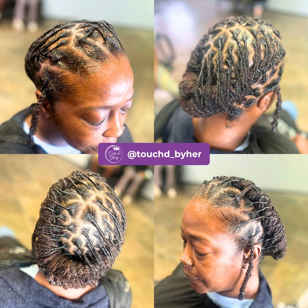 halo dreads hairstyle on black women