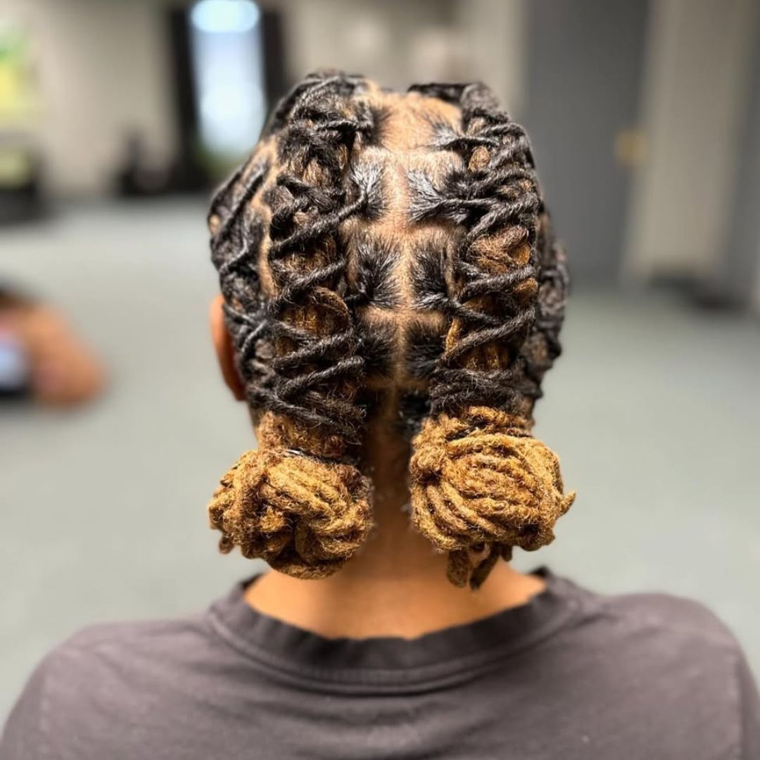 double bun locs hairstyle for women