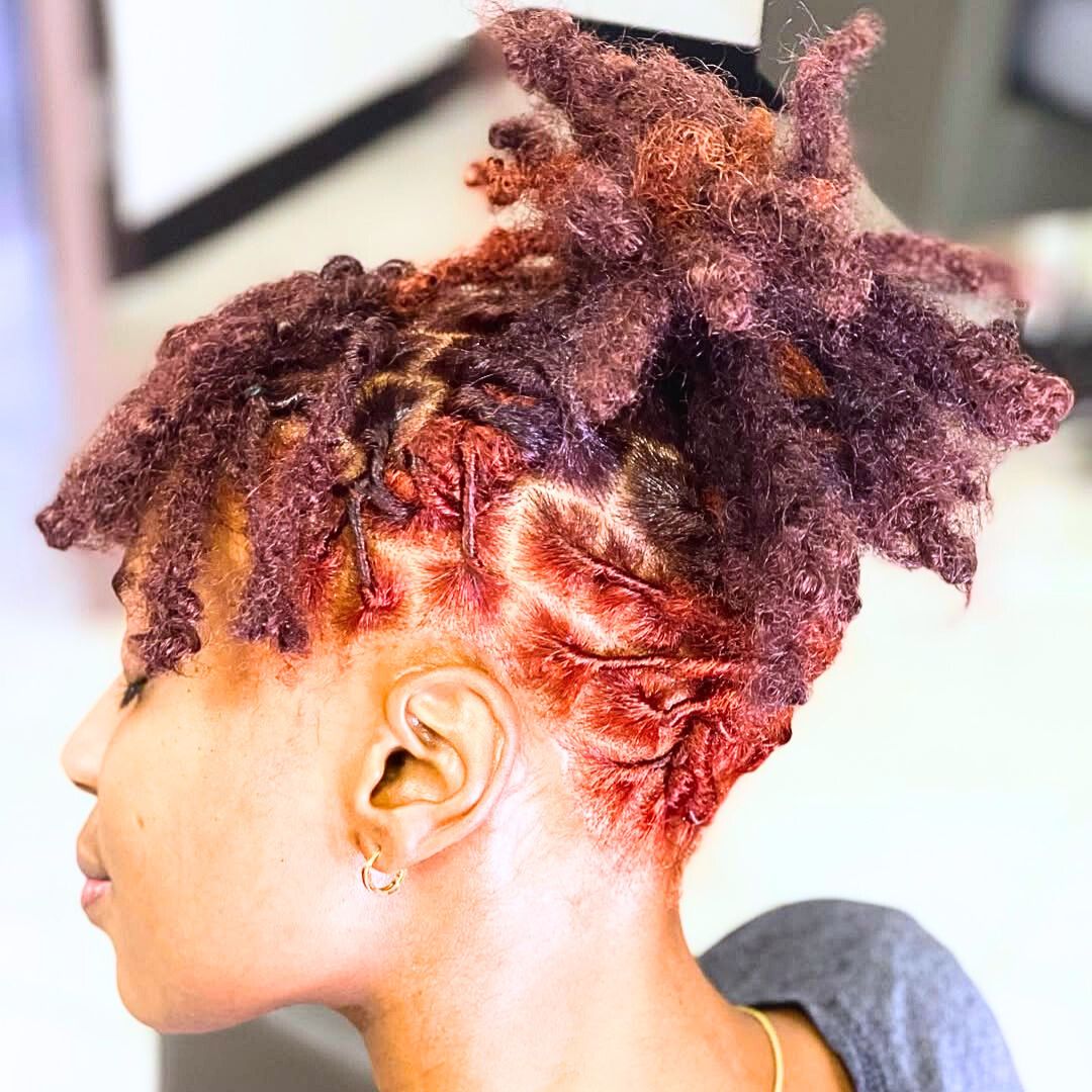 burgundy dreadlocks on ladies