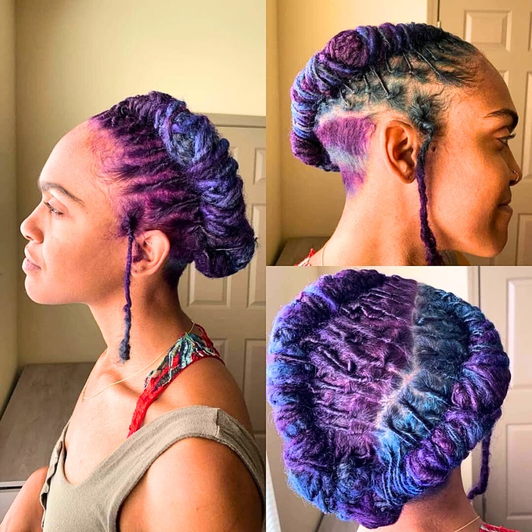 colored locs hairstyle on black girls