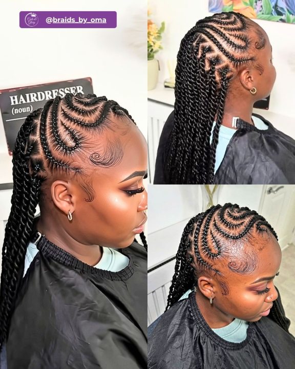 Curved feed-in lemonade twists framed by intricately sculpted edges.